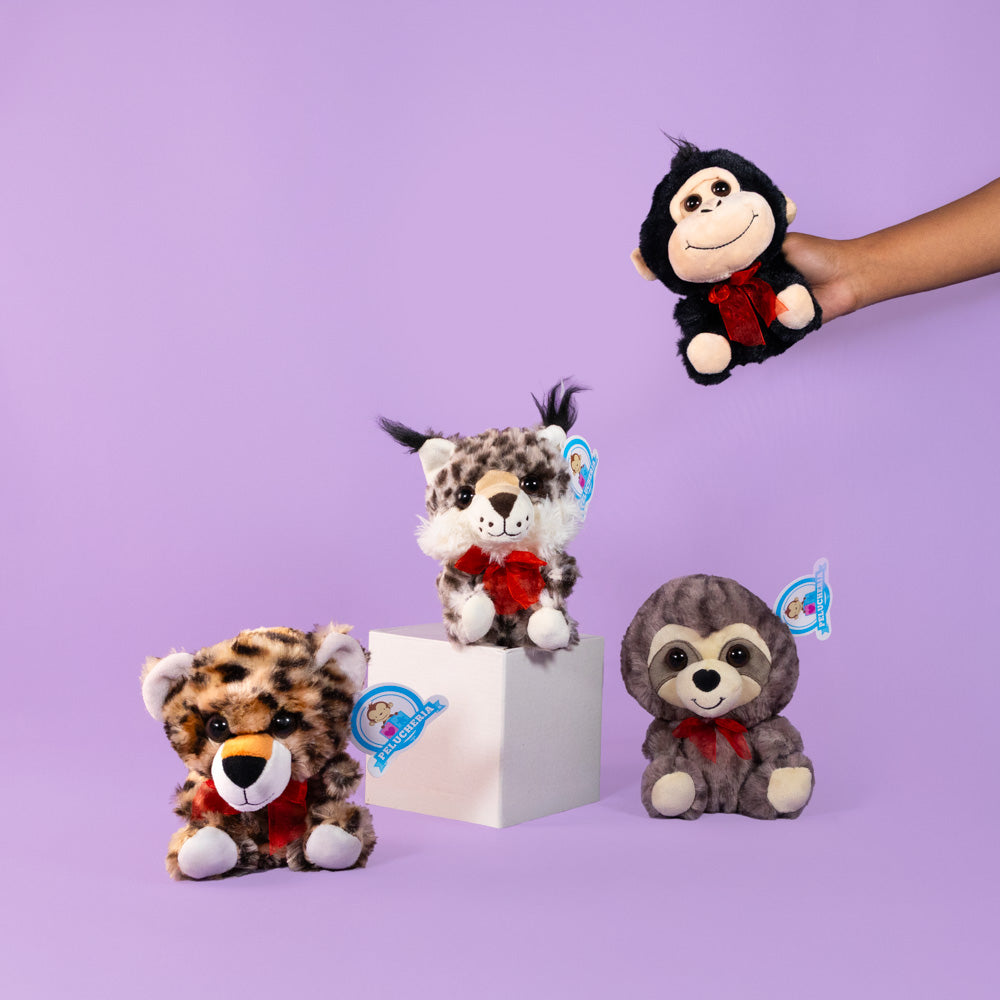 Set de 12 Piezas Animales de peluche Dimi Moñitos  18 cm