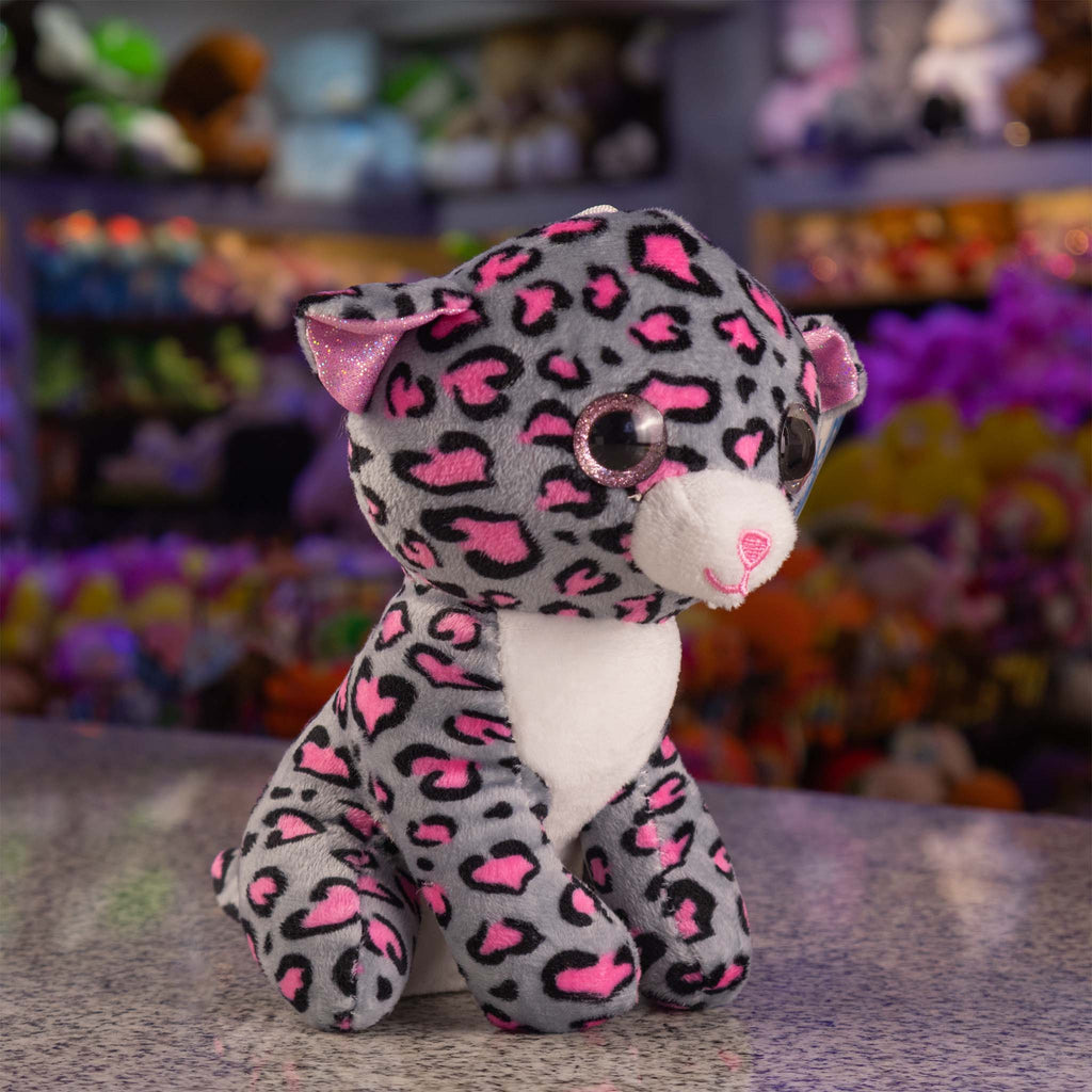 Leopardo de peluche al mayoreo, detalles brillantes. Ideales para tiendas de regalos y distribuidores