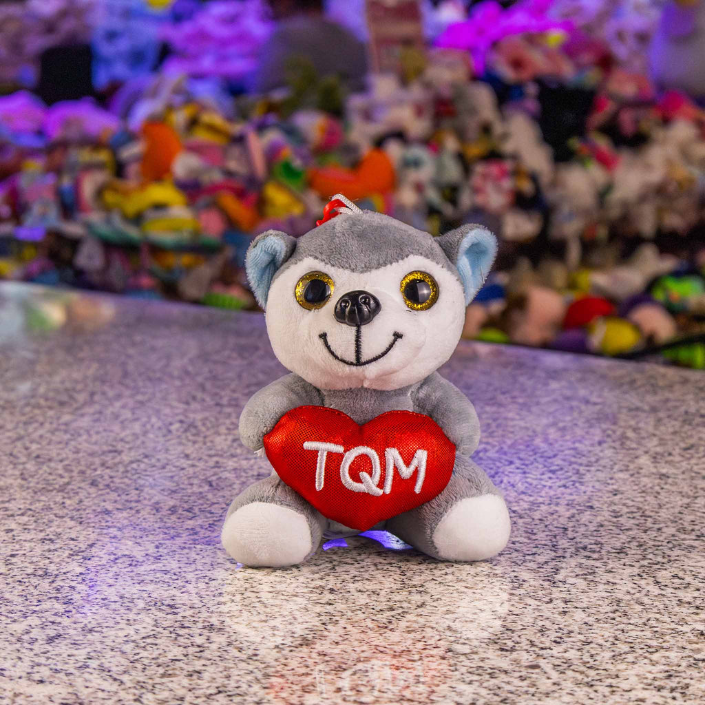 Llaveros de peluche , perrito perro husky de regalo. Peluches de San Valentín al mayoreo