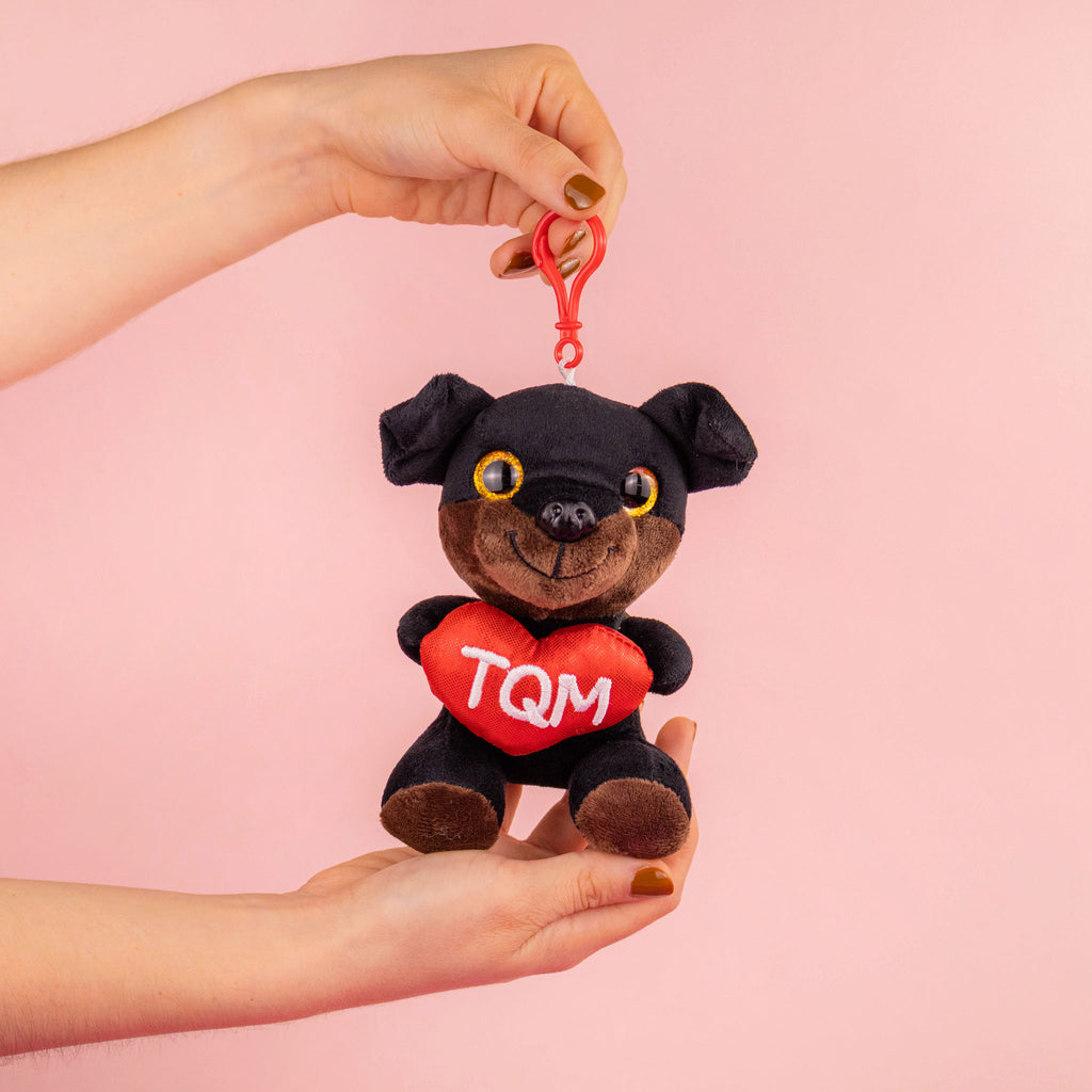 Llaveros de peluche, perro de peluche ideal para regalar en San Valentín. Peluches al mayoreo 