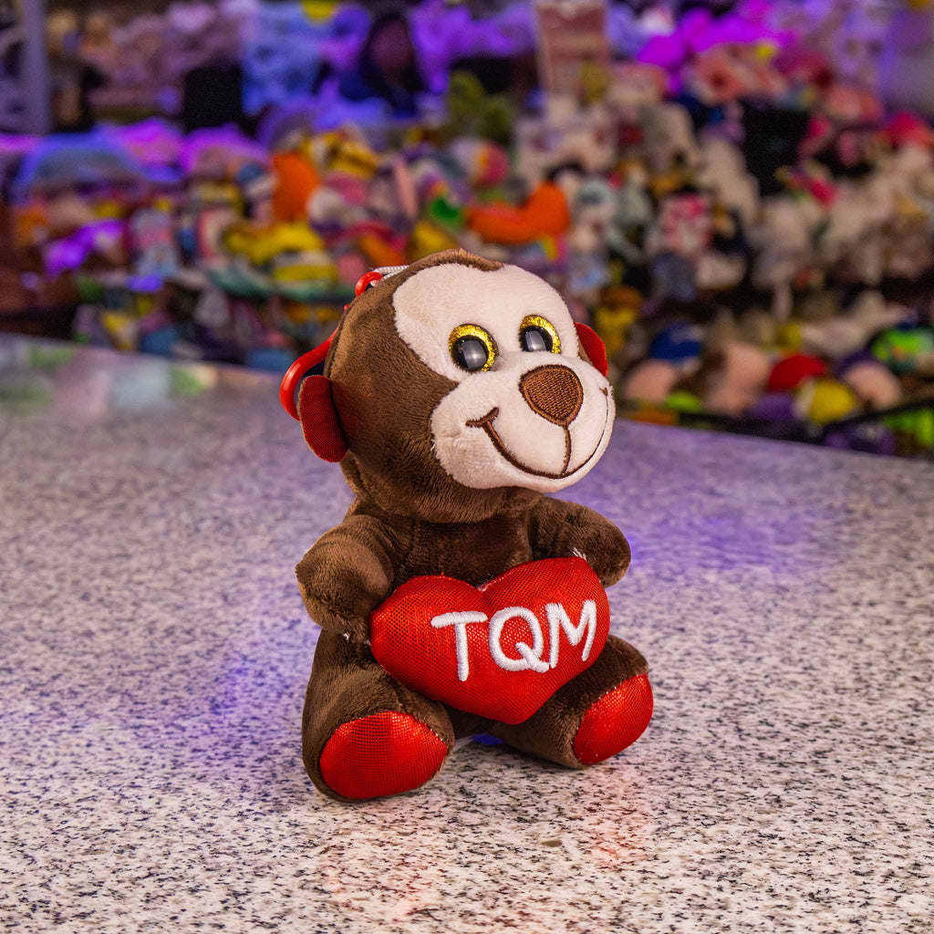 Llaveros de peluche, chango de peluche, peluches ideales para San Valentín, tienda de regalos y distribuidores 