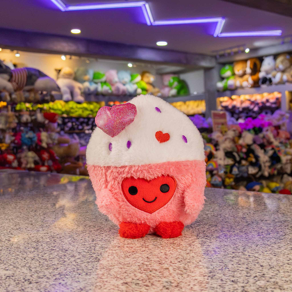 Llaveros de peluche para San Valentín , detalles brillantes. Comida Cupcake de peluche 