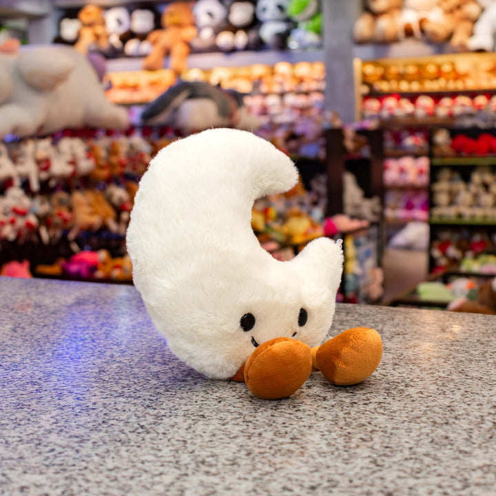 Luna de peluche Luni 16 cm PIUINIKI , color blanco y carita feliz. Peluches para regalar