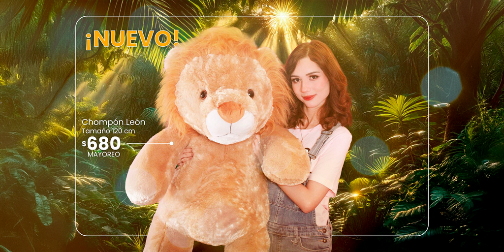 León de peluche gigante adorable ideal para toda ocasión 