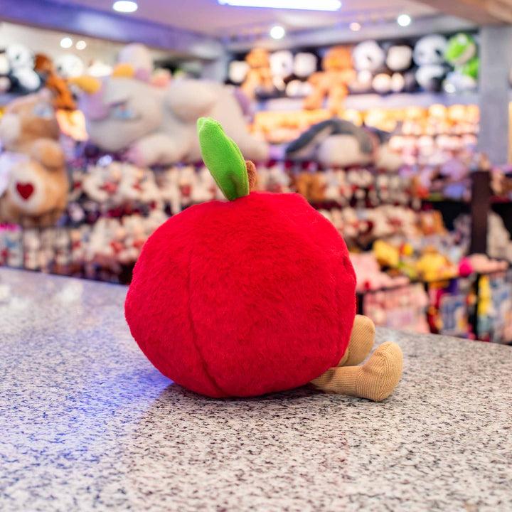 Manzana de peluche Appy 14 cm PIUINIKI. Peluche de manzana con cara feliz en color rojo