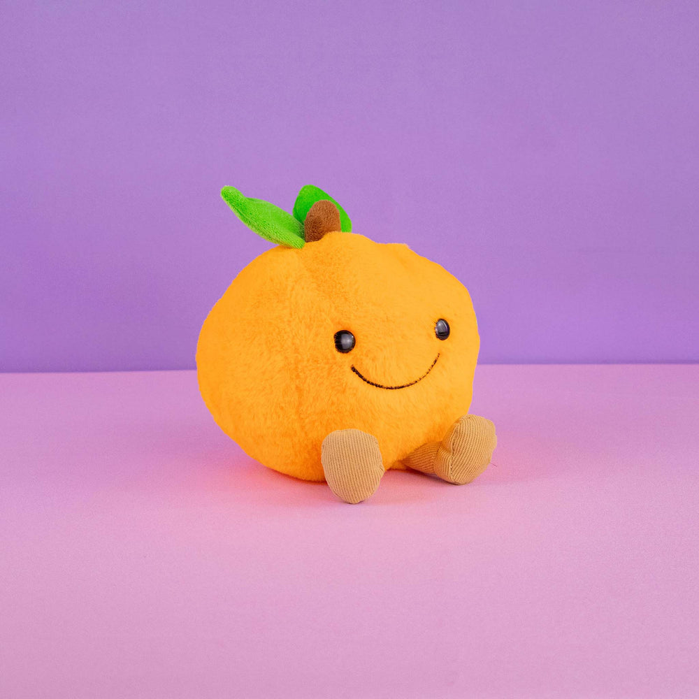 Naranja de peluche Nari 15 cm PIUINIKI, color naranja, carita feliz