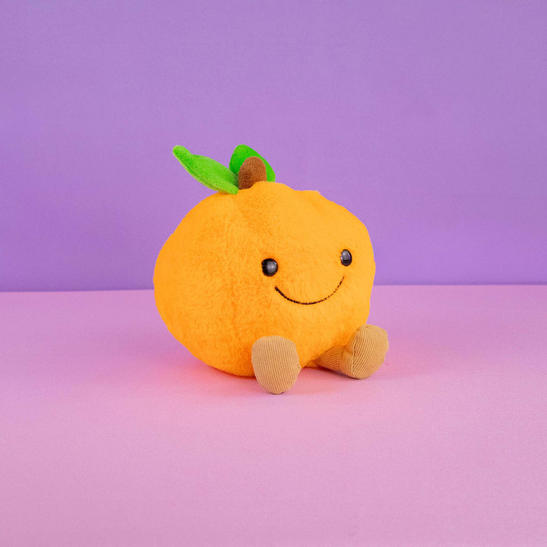 Naranja de peluche Nari 15 cm PIUINIKI, color naranja, carita feliz