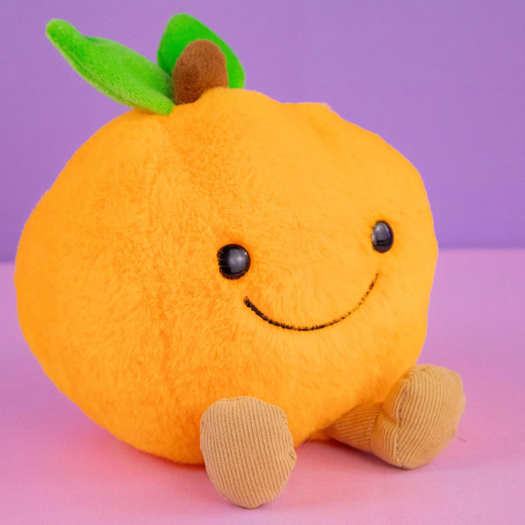 Naranja de peluche Nari 15 cm PIUINIKI, color naranja, carita feliz
