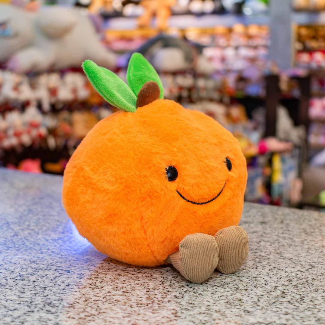 Naranja de peluche Nari 15 cm PIUINIKI, color naranja, carita feliz
