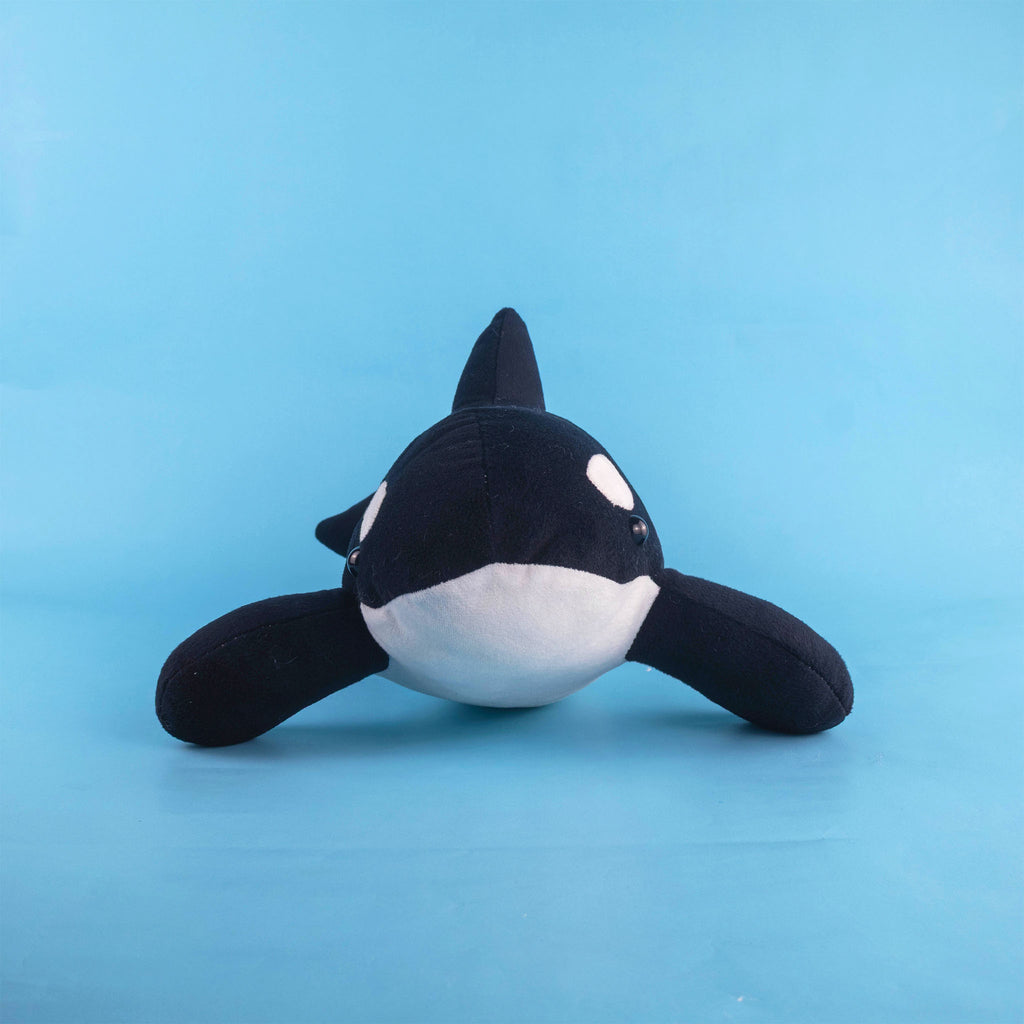Orca de peluche al mayoreo, con detalles brillantes. Ideal para distribuidores. Variedad y materiales de calidad