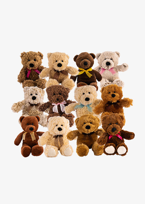 Oso de peluche color café suave y clásico, ideal para regalo. Peluches al mayoreo, ideal para baby shower y eventos. 
