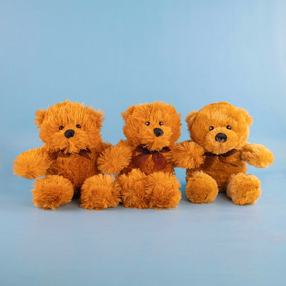 Oso de peluche color café suave y clásico, ideal para regalo. Peluches al mayoreo, ideal para baby shower y eventos. 
