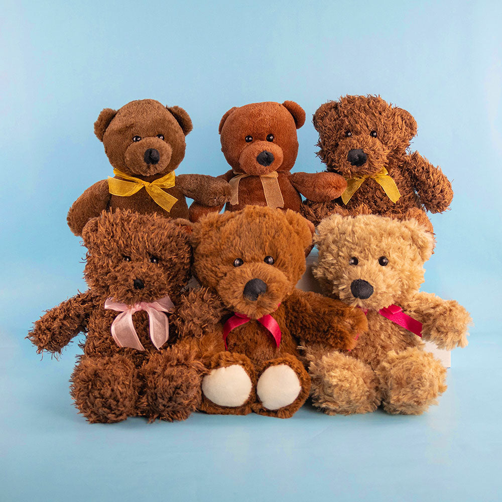 Oso de peluche color café suave y clásico, ideal para regalo. Peluches al mayoreo, ideal para baby shower y eventos. 
