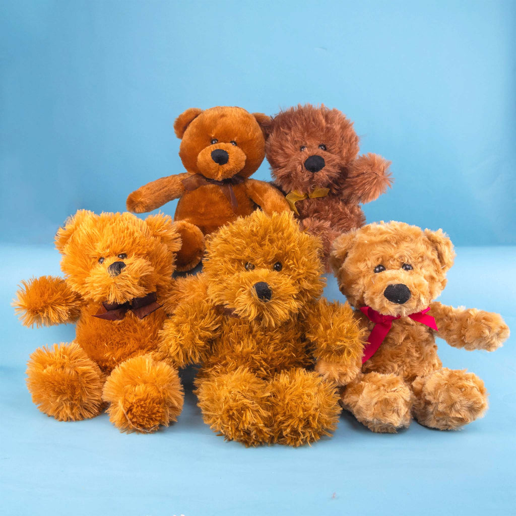 Oso de peluche color café suave y clásico, ideal para regalo. Peluches al mayoreo, ideal para baby shower y eventos. 
