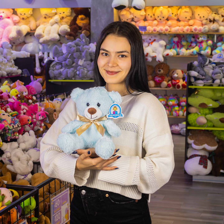 Oso de peluche azul abrazable, perfecto como regalo, decoraciones, eventos,  baby showers y fiestas. 