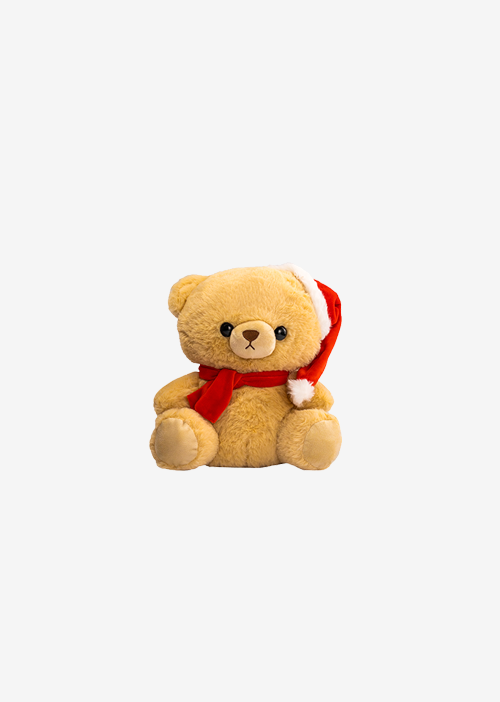 Oso de peluche para navidad, navideño , con gorro y bufanda. Ideal para regalos en escuelas, posadas y decoraciones en navidad 