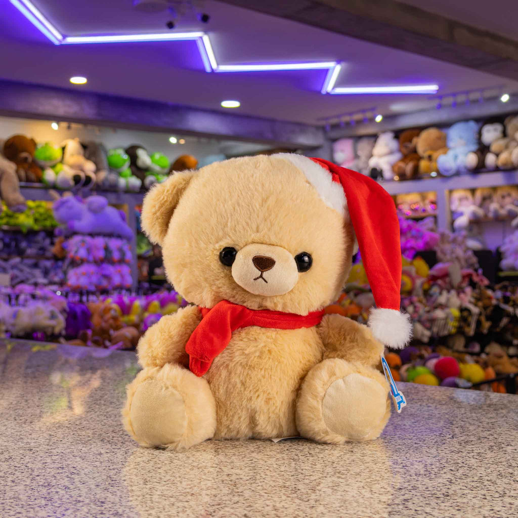 Oso de peluche para navidad, navideño , con gorro y bufanda. Ideal para regalos en escuelas, posadas y decoraciones en navidad 