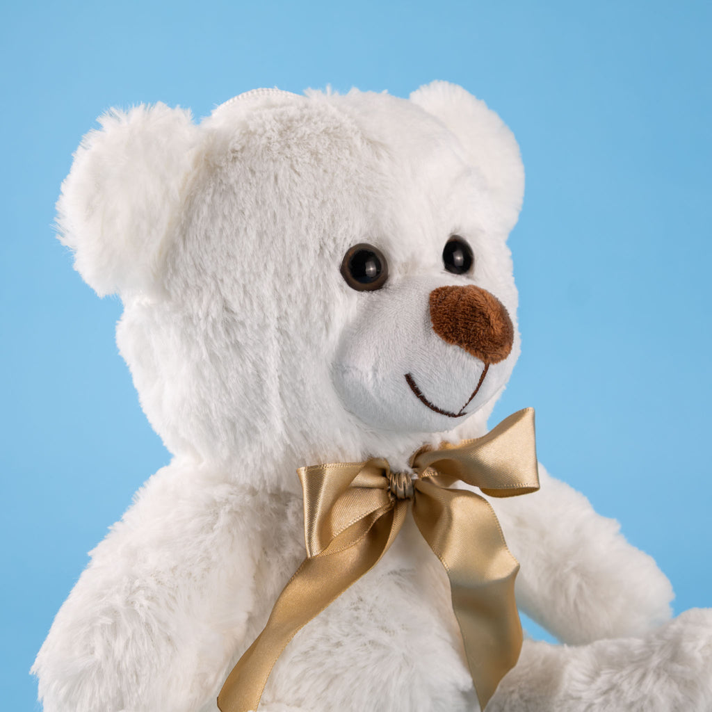 Oso de peluche blanco abrazable, perfecto como regalo, decoraciones, eventos,  baby showers y fiestas. 