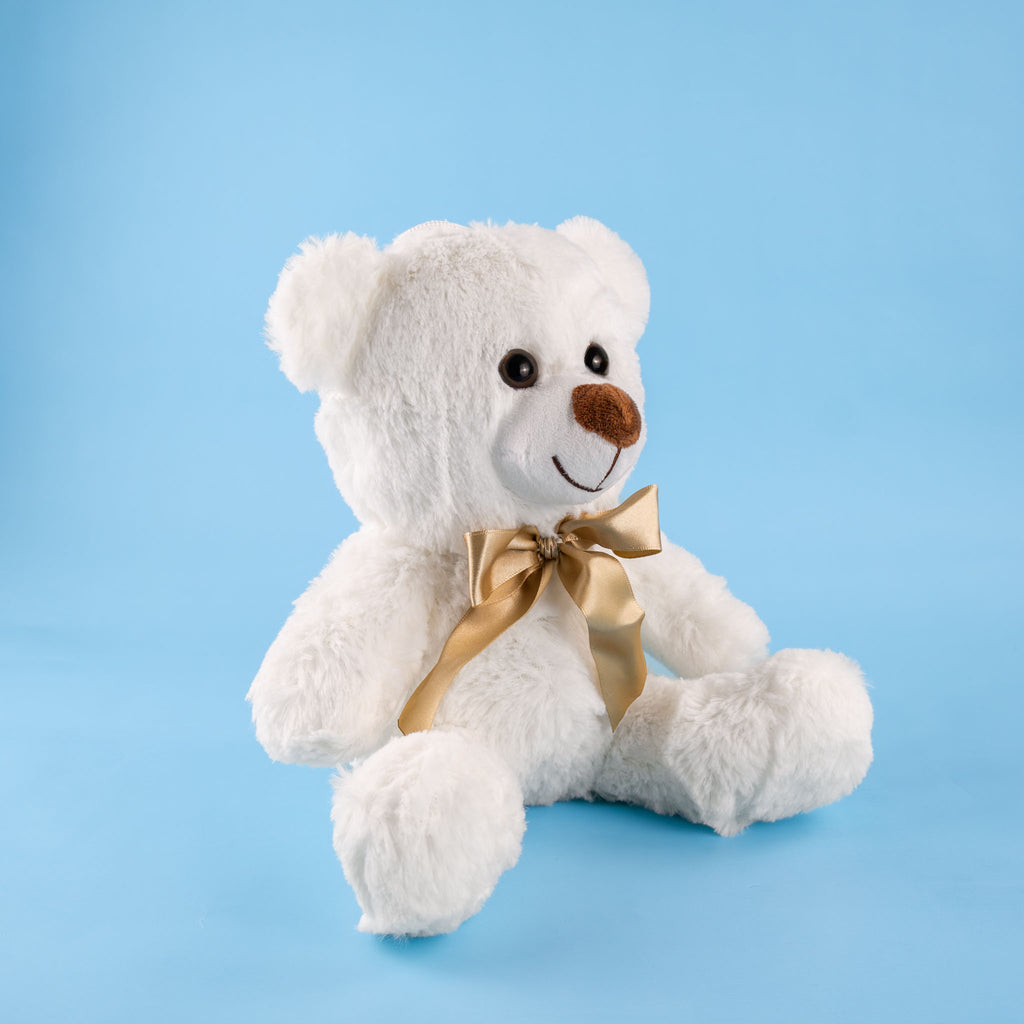 Oso de peluche blanco abrazable, perfecto como regalo, decoraciones, eventos,  baby showers y fiestas. 
