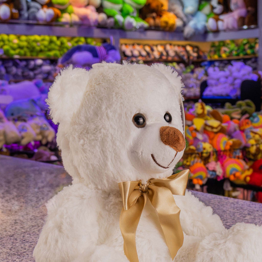 Oso de peluche blanco abrazable, perfecto como regalo, decoraciones, eventos,  baby showers y fiestas. 