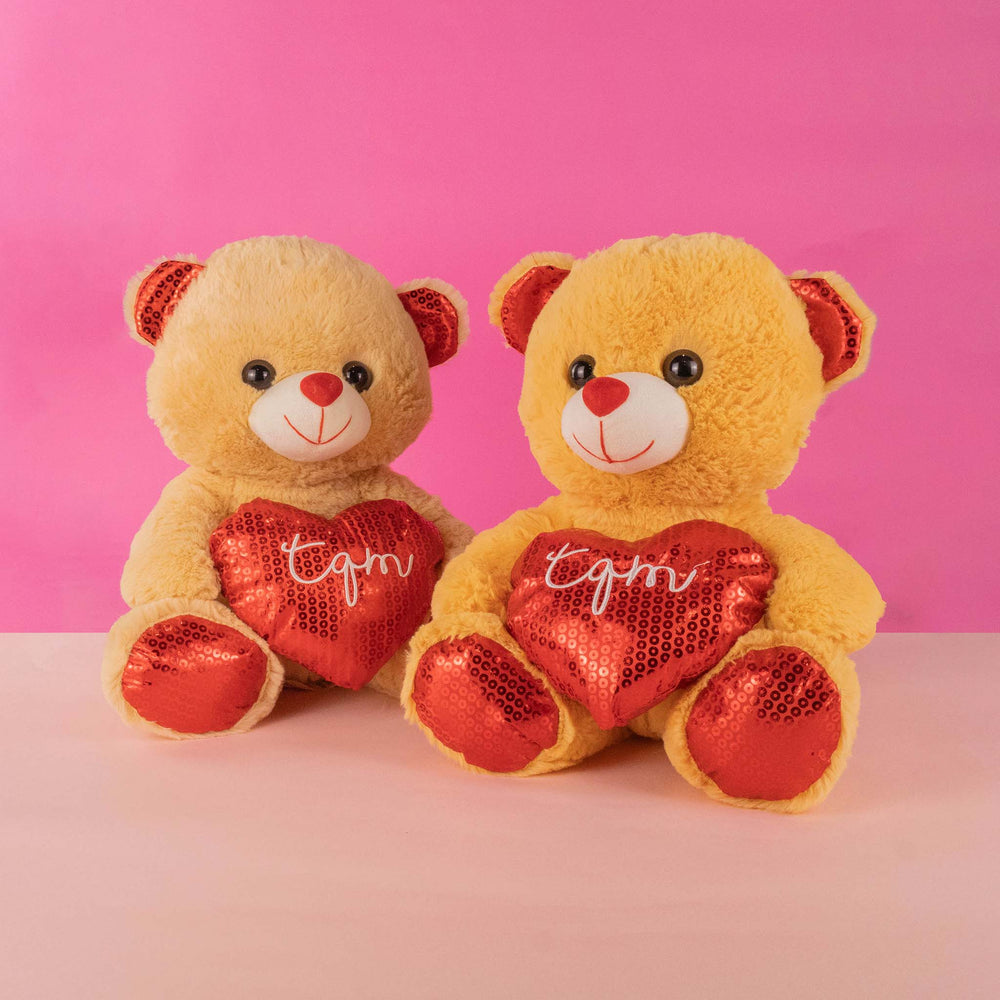 Oso de peluche TQM Vale Beige 30cm , Osos de peluche para San Valentín. Temporada de amor y regalos
