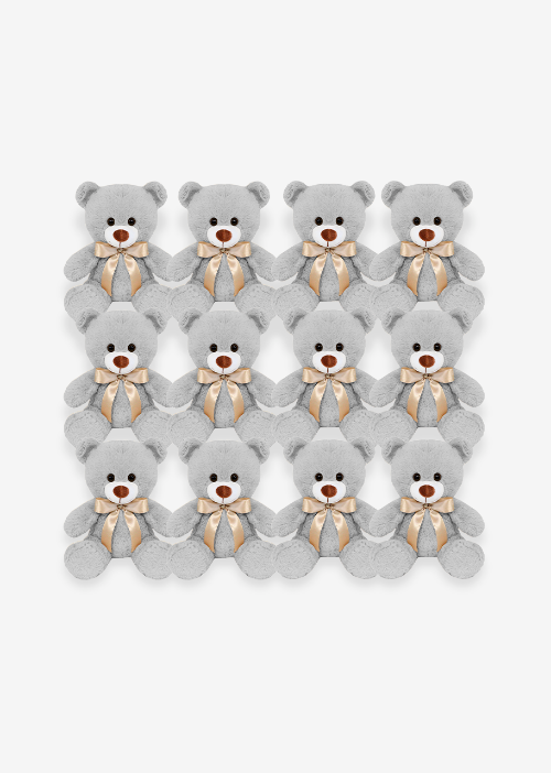 Oso de peluche gris abrazable, perfecto como regalo, decoraciones, eventos,  baby showers y fiestas. 
