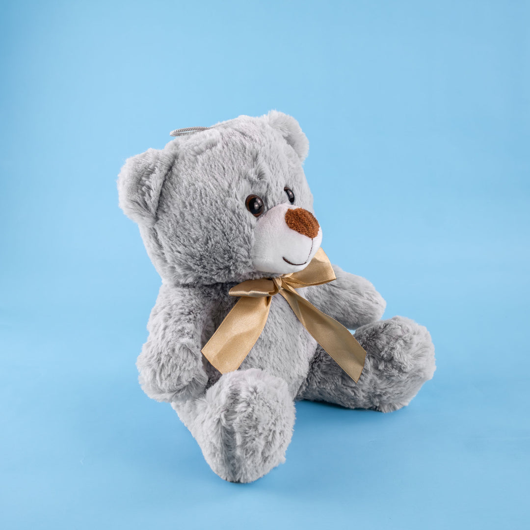 Oso de peluche gris abrazable, perfecto como regalo, decoraciones, eventos,  baby showers y fiestas. 