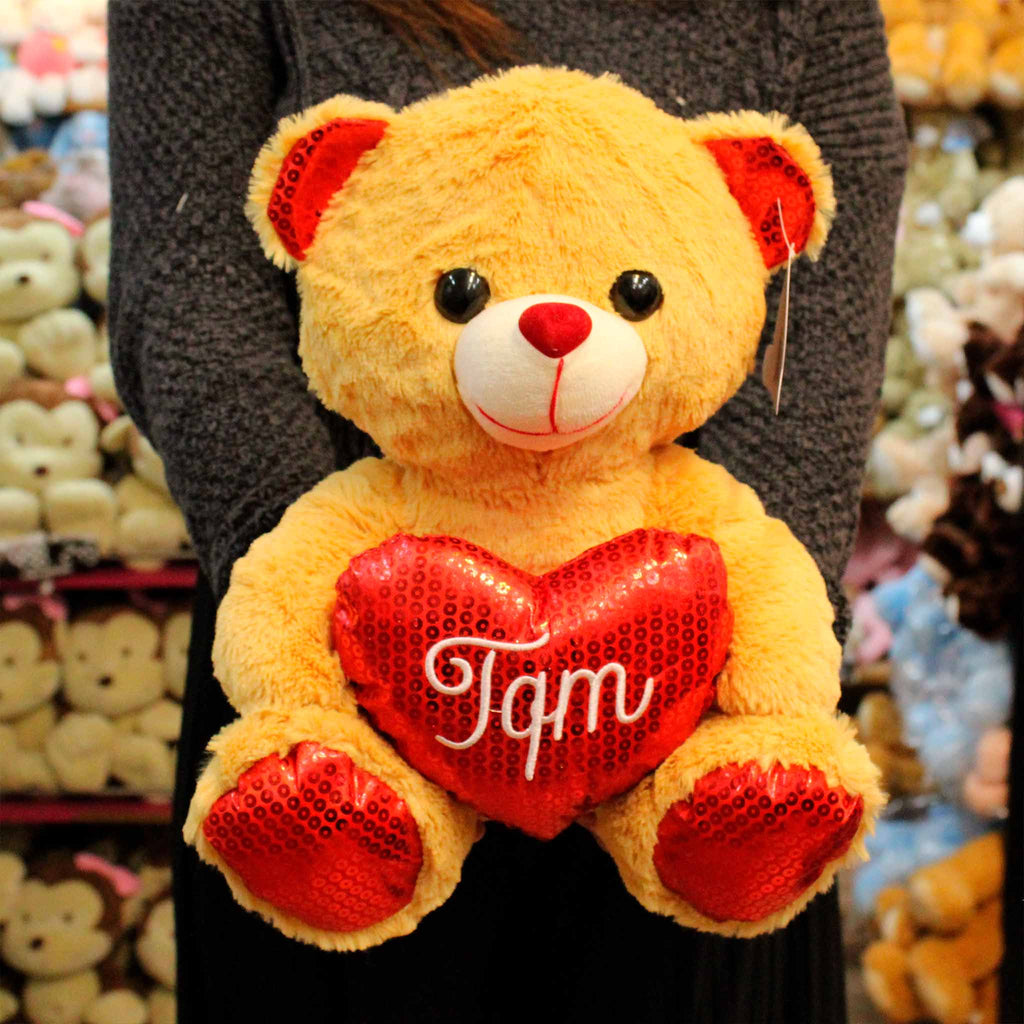 Oso de peluche con corazón ideal para San Valentín , suave y abrazable 