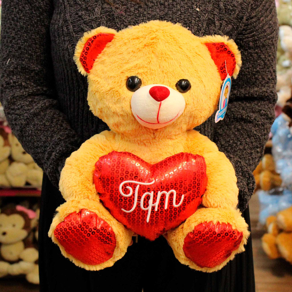 Oso de peluche con corazón ideal para San Valentín , suave y abrazable 