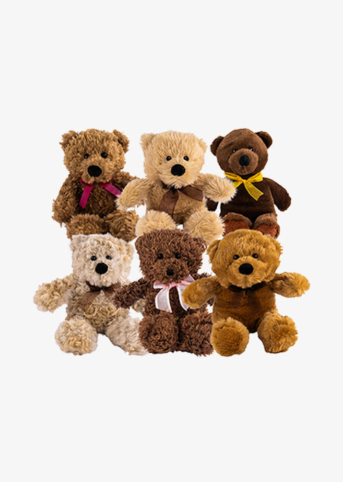 Oso de peluche color café suave y clásico, ideal para regalo. Peluches al mayoreo, ideal para baby shower y eventos. 
