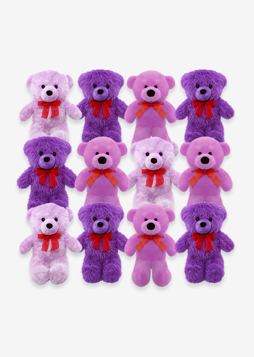 Oso de peluche color morado suave y tierno, ideal como regalo original ó decoración 