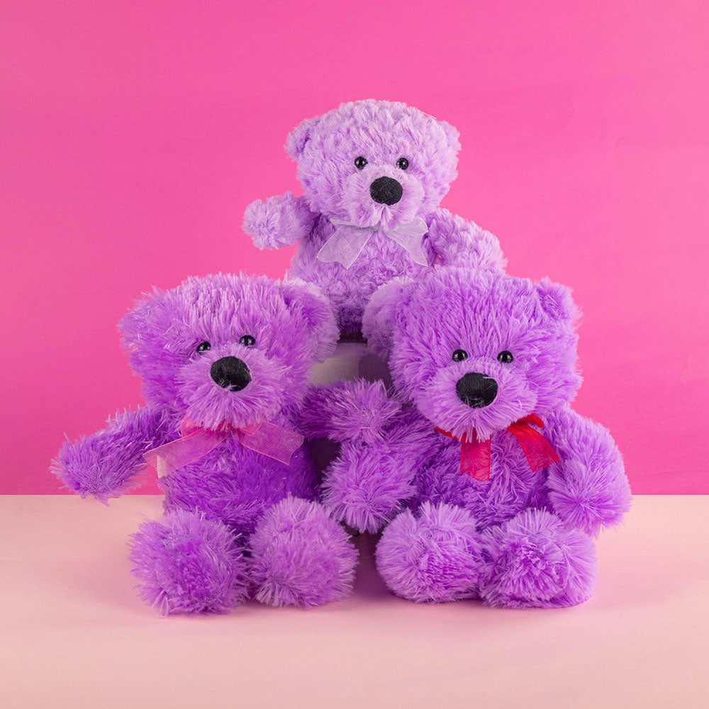 Oso de peluche color morado suave y tierno, ideal como regalo original ó decoración