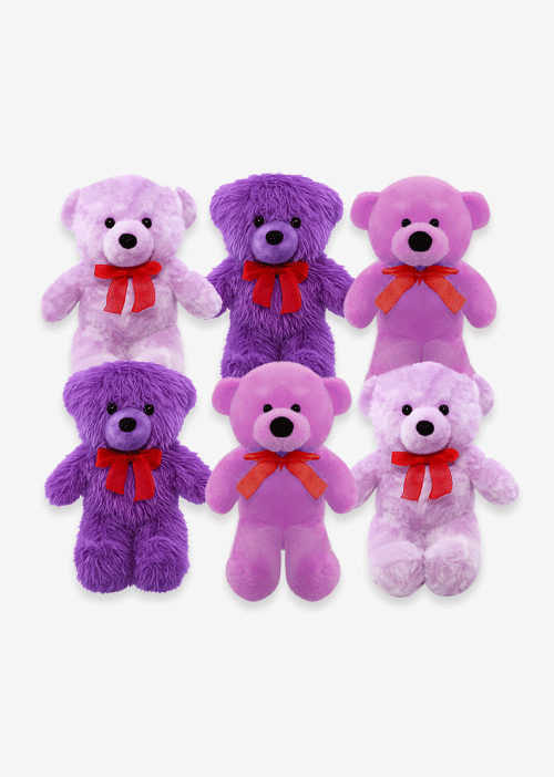 Oso de peluche color morado suave y tierno, ideal como regalo original ó decoración