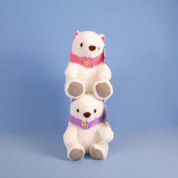 Osos de peluche para navidad, peluches con bufanda, oso polares de peluche. Peluches para regalar.