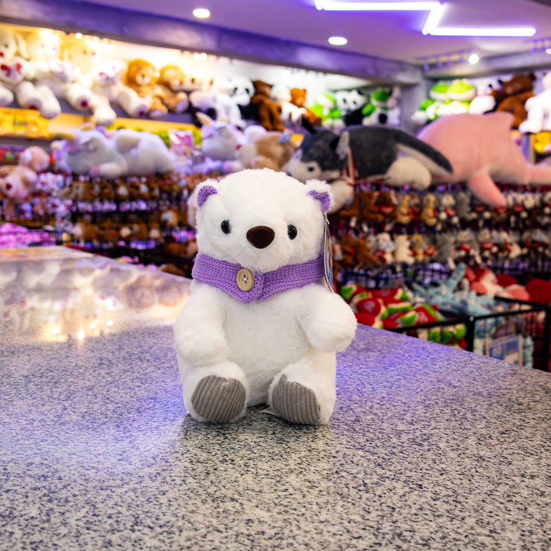 Osos de peluche para navidad, peluches con bufanda, oso polares de peluche. Peluches para regalar.