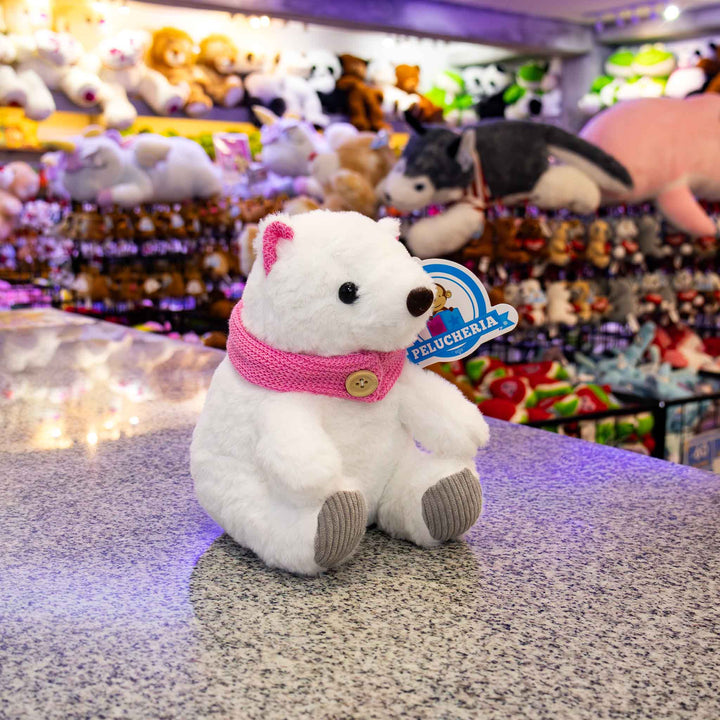 Osos de peluche para navidad, peluches con bufanda, oso polares de peluche. Peluches para regalar.