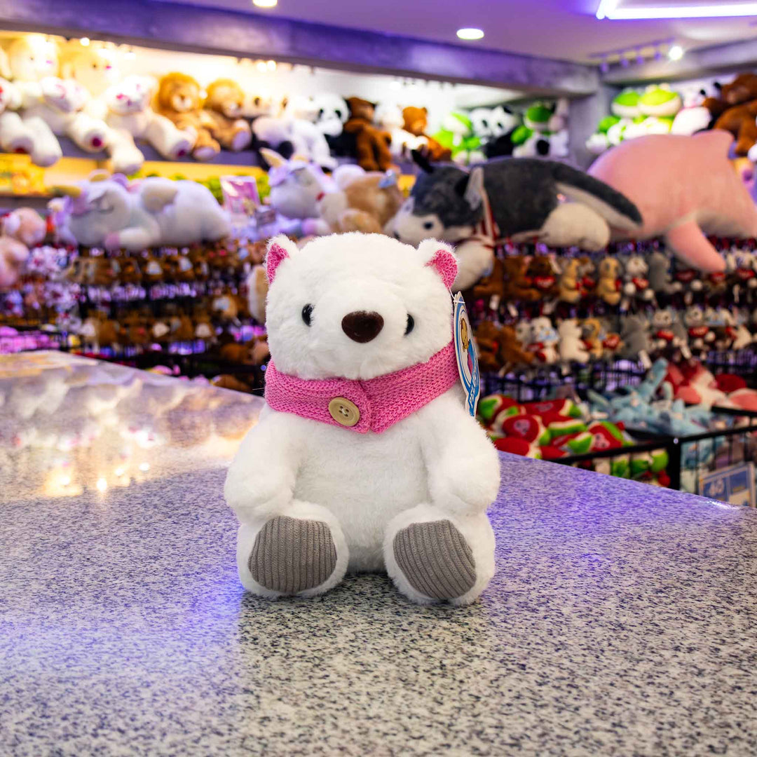 Osos de peluche para navidad, peluches con bufanda, oso polares de peluche. Peluches para regalar.