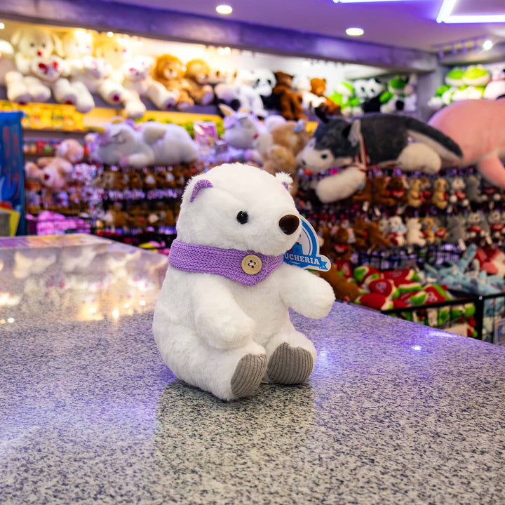 Osos de peluche para navidad, peluches con bufanda, oso polares de peluche. Peluches para regalar.