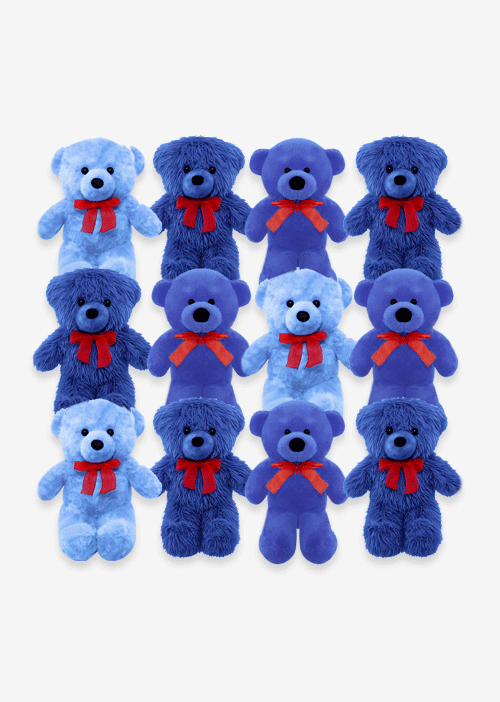 Oso de peluche color azul suave y esponjoso ideal para regalo de bebé o niño

