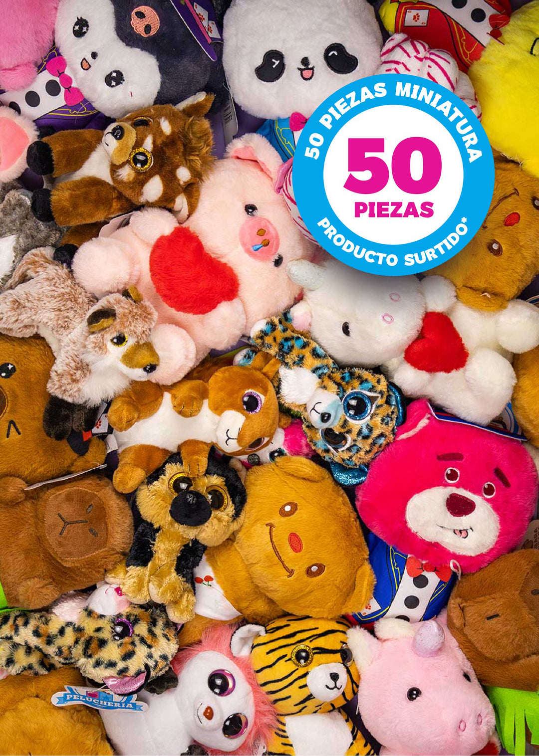 Paquete de peluche Miniatura 50 Piezas Surtidas - Pelucheria