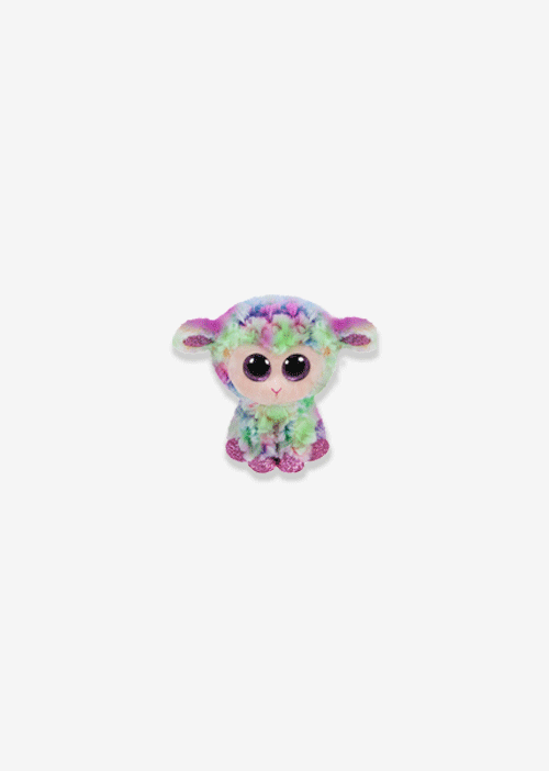 Borrego de peluche Tiedye Titi 15 cm  colores tiedye y ojos brillantes