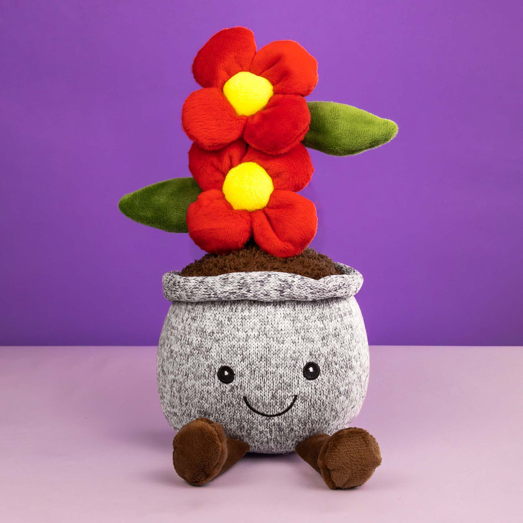Planta Dalia de peluche. Ideal para mayoristas y tiendas de regalos