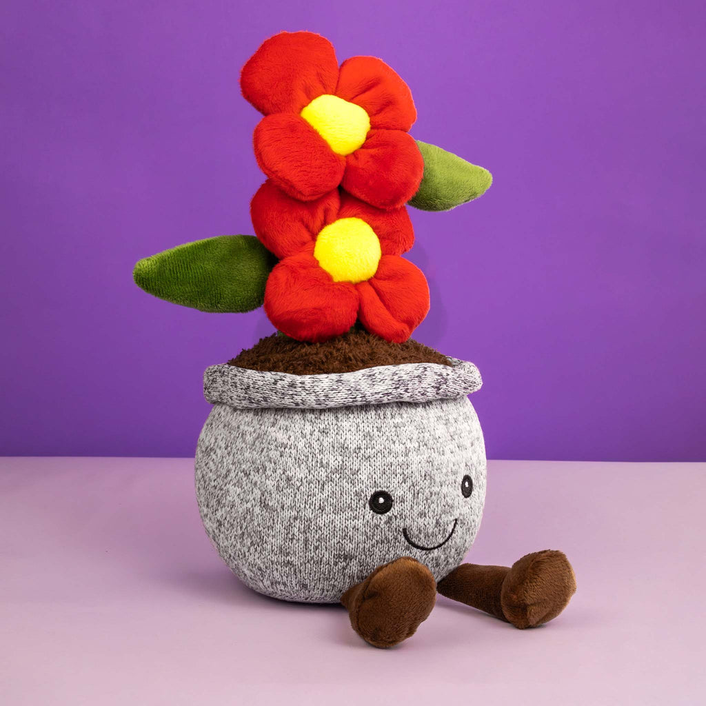 Planta Dalia de peluche. Ideal para mayoristas y tiendas de regalos