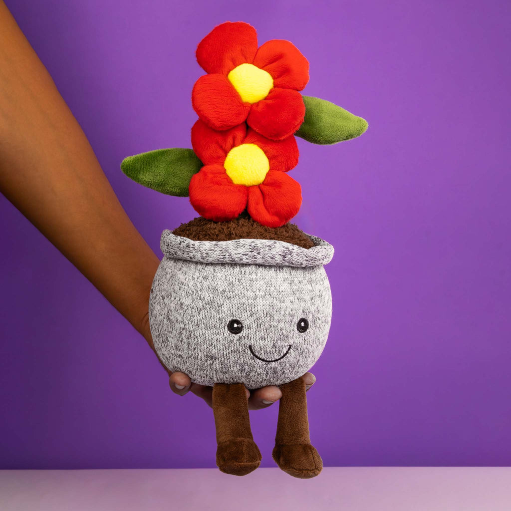 Planta Dalia de peluche. Ideal para mayoristas y tiendas de regalos
