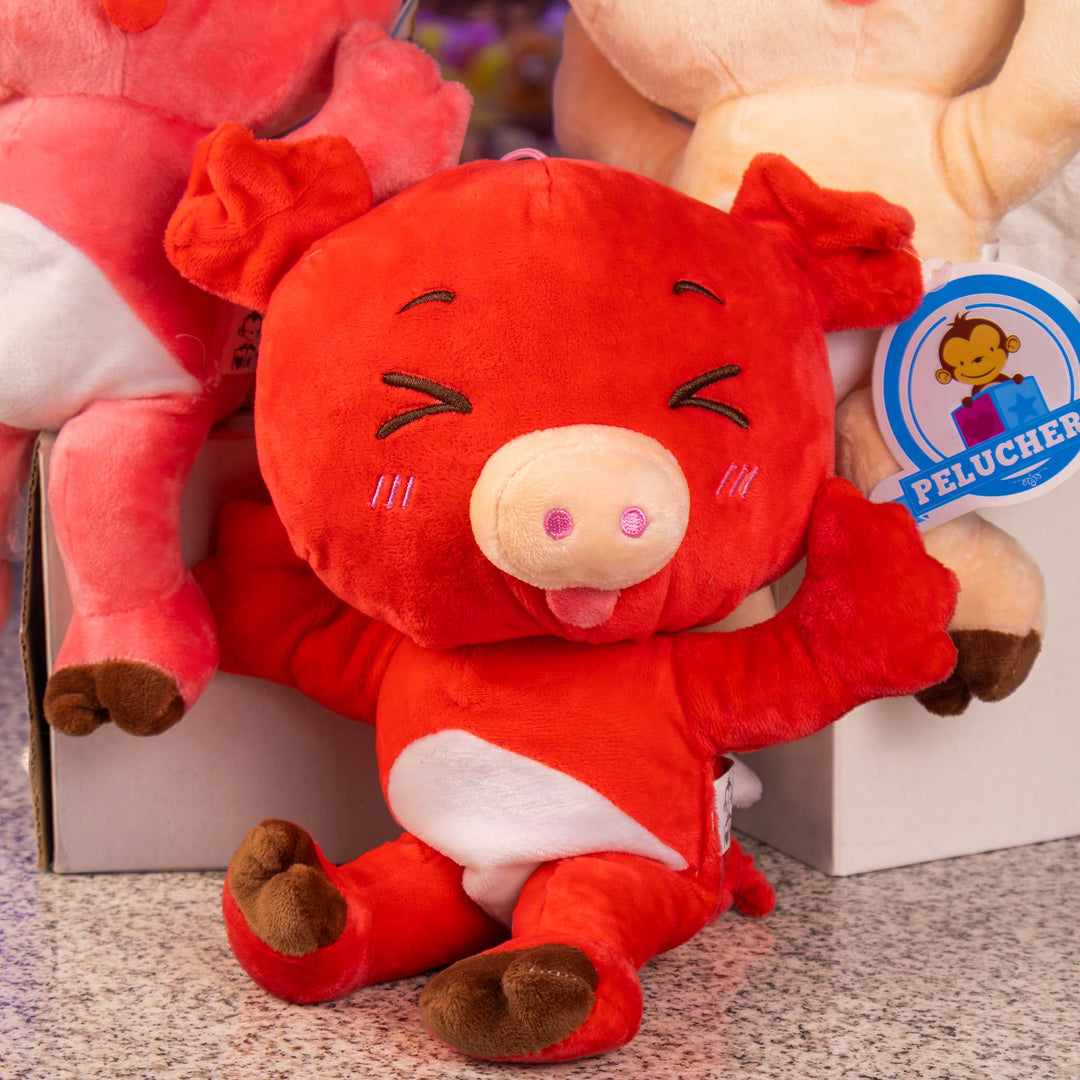 Set de 6 Piezas Porky de peluche Angelito 28 cm - Pelucheria