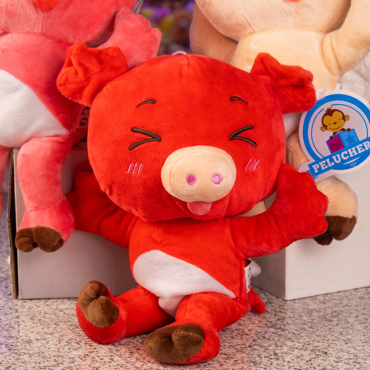 Set de 6 Piezas Porky de peluche Angelito 28 cm - Pelucheria