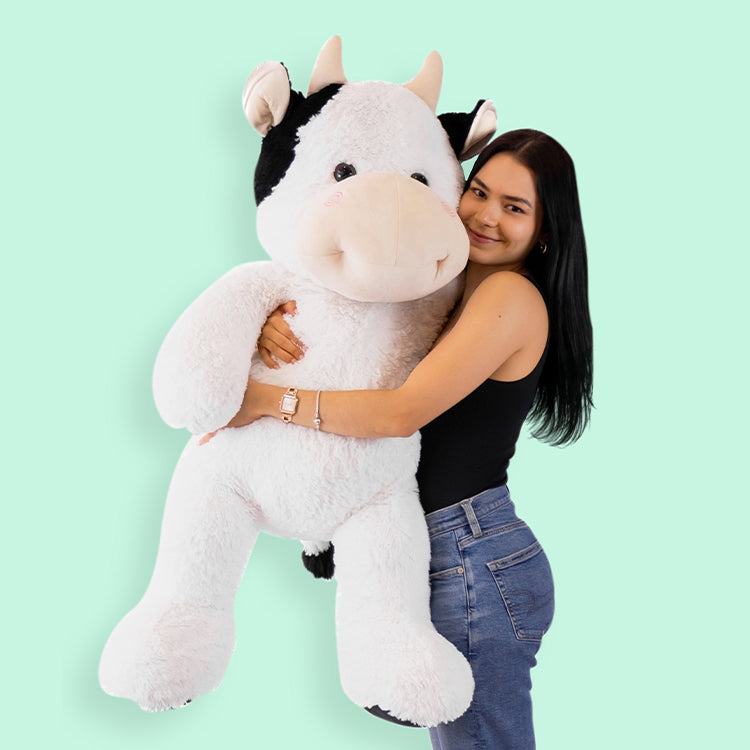 Vaca de peluche gigante 120 cm ideal para mayoristas y tiendas de regalo