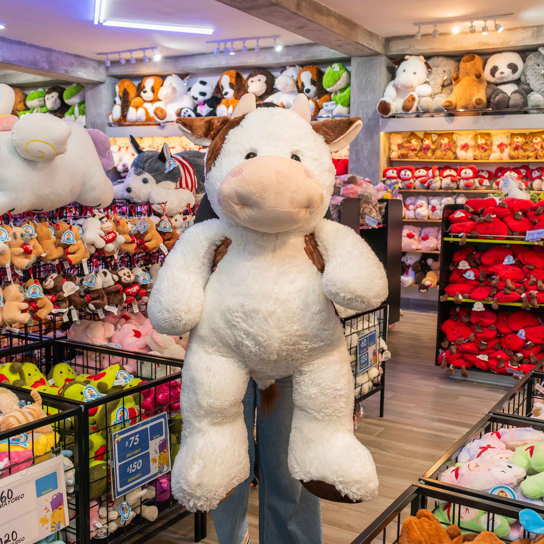 Vaca de peluche gigante 120 cm ideal para mayoristas y tiendas de regalo