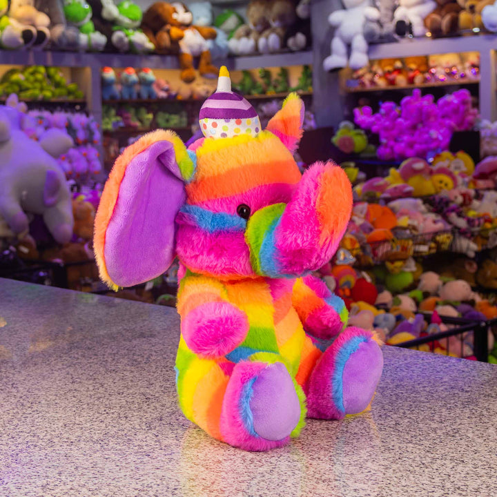 Elefante de peluche HBD 28 cm , peluches para regalo de cumpleaños