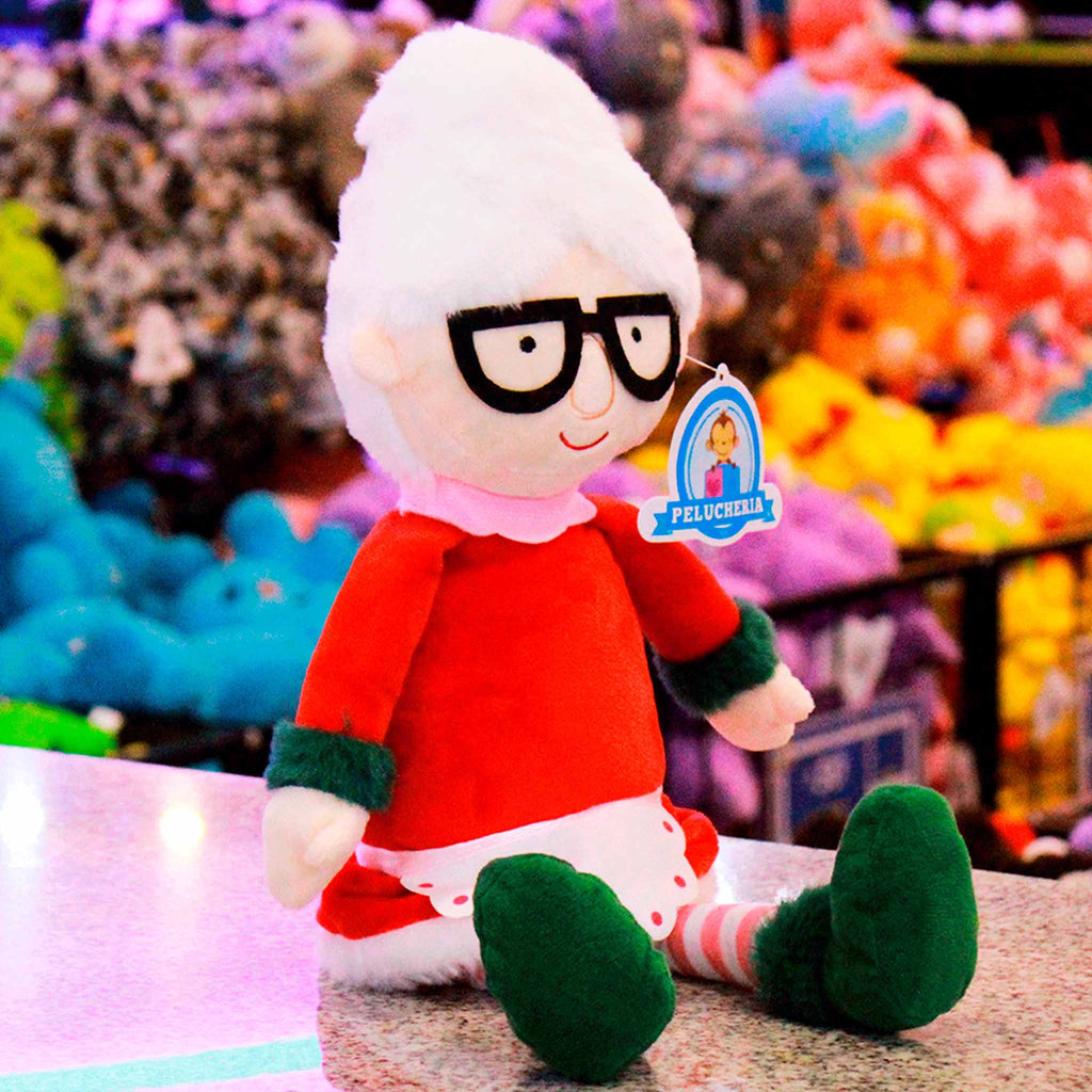 Mamá Claus de peluche de navidad calidad premium ultra suave y abrazable, ideal para las fiestas navideñas.